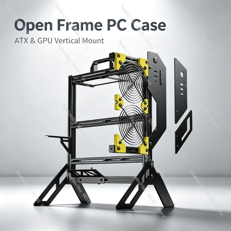 Aluminum Open Frame Test Bench Water Cooling - Case per PC in alluminio con
